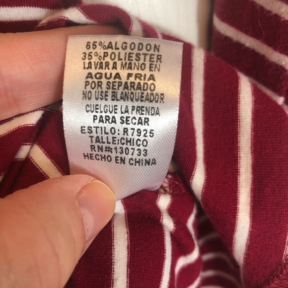 Umgee Striped Long Sleeve Dress with Faux Suede Shoulders and Elbow. Size Small - Picture 9 of 9